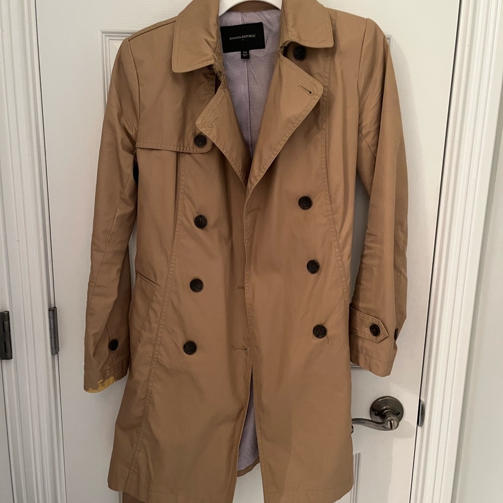 Banana republic double breasted belted trench coat